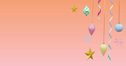 Festive Decorations on Soft Pink Background