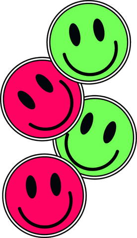 Neon Green and Pink Smiley Faces on Transparent Background - Download Free Stock Videos Pikwizard.com
