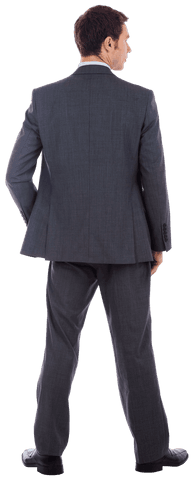 Professional Businessman in Grey Suit Transparent Background