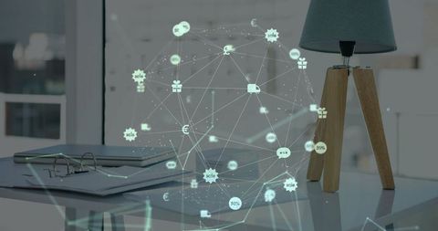 digital connection network overlay in modern office - Download Free Stock Images Pikwizard.com