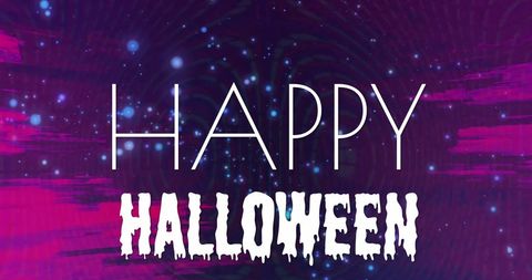 Happy Halloween Greeting with Vibrant Pink and Blue Background - Download Free Stock Images Pikwizard.com