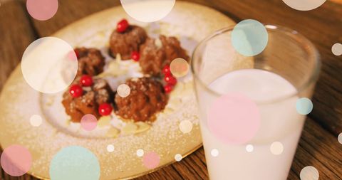 Festive Plate of Cookies and Glass of Milk for Celebration - Download Free Stock Images Pikwizard.com