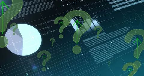 Abstract Digital Technology with Statistics and Question Marks - Download Free Stock Images Pikwizard.com