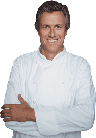 smiling chef in white uniform with crossed arms, transparent background - Download Free Stock Videos Pikwizard.com
