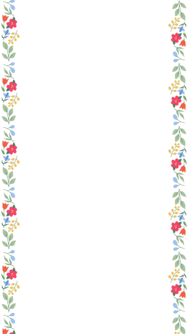 Floral border with copy space on transparent background