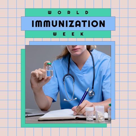 Female Doctor Promoting World Immunization Week - Download Free Stock Templates Pikwizard.com