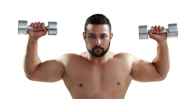 Athletic Man Lifting Dumbbells for Shoulder Exercise - Download Free Stock Images Pikwizard.com