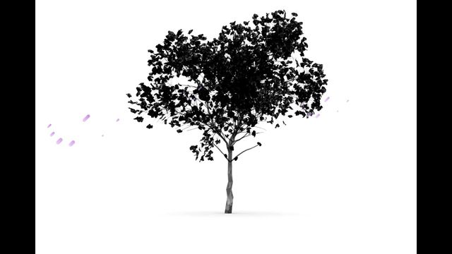 This animation showcases a black-and-white tree with leaves moving gently against a plain white background. The abstract shapes surrounding the tree give the scene a digital interface feel. Perfect for modern design projects, presentations, or digital art projects where blending nature and technology themes are required.