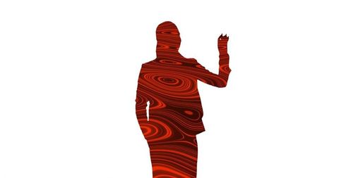 Silhouette businesswoman in abstract digital background concept