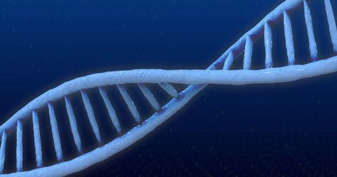 Futuristic DNA Helix Structure in Blue Gradient