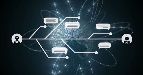 AI Chat and Data Process Interface with Global Connectivity - Download Free Stock Images Pikwizard.com