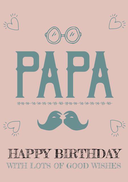 Playful Mustache-Themed Card for Dad's Birthday or Father's Day - Download Free Stock Templates Pikwizard.com