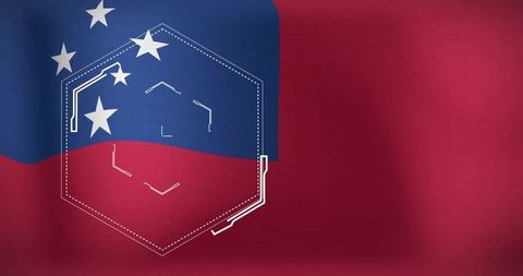Dynamic Graphic Design of Flag with Stars and Geometric Elements