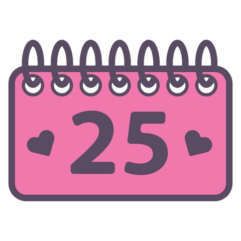 Cute Pink Calendar Card with 25th Day on Transparent Background - Download Free Stock Videos Pikwizard.com