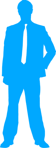 Silhouette of Businessman with Tie on Transparent Background