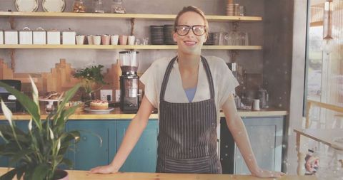 Friendly Barista in Rustic Artisan Café