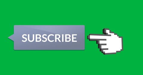 Digital Subscribe Button with Pointer on Green Background - Download Free Stock Images Pikwizard.com