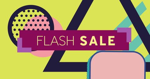 Retro Flash Sale Advertisement with Bold Geometric Design