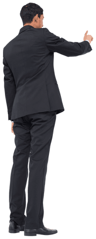 Caucasian Businessman Pointing Finger Transparent Background