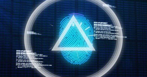 biometric fingerprint with digital data matrix background - Download Free Stock Images Pikwizard.com