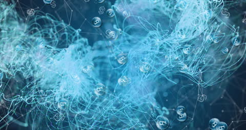 Cryptocurrency Network Concept With Bitcoin Symbols