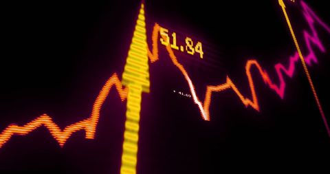 Dynamic Financial Data with Vibrant Graph Arrows - Download Free Stock Images Pikwizard.com