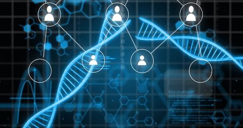 DNA Strands with Virtual Connections and Data Nodes - Download Free Stock Images Pikwizard.com