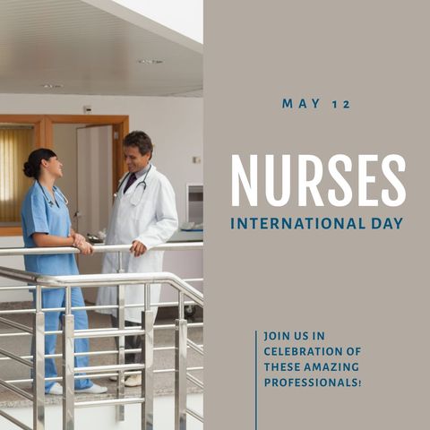 Doctor and Nurse in Hospital Celebrating International Nurses Day