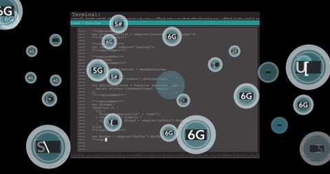 Representing 6G Technology Over Computer Code - Download Free Stock Images Pikwizard.com