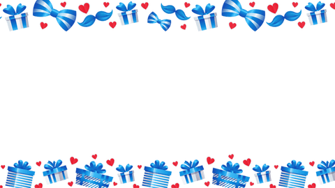 Festive Deco Frame with Blue Bows and Striped Gift Boxes on Transparent Background