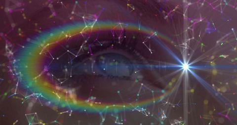 Abstract Vision with Network Connections and Digital Flare - Download Free Stock Images Pikwizard.com