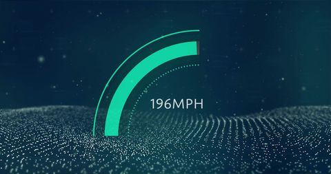 Futuristic digital speedometer display