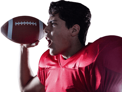 transparent fierce football player holding ball aggressively - Download Free Stock Videos Pikwizard.com