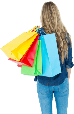 woman carrying colorful shopping bags transparent background - Download Free Stock Videos Pikwizard.com