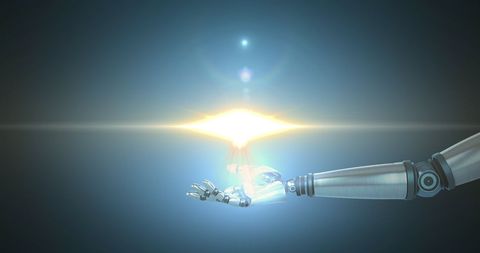 Futuristic Robotic Hand With Glowing Light in Abstract Environment - Download Free Stock Images Pikwizard.com