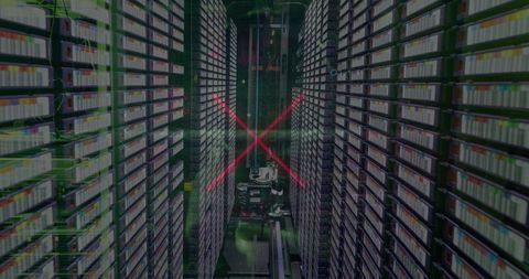 Futuristic robotic automation in data storage facility