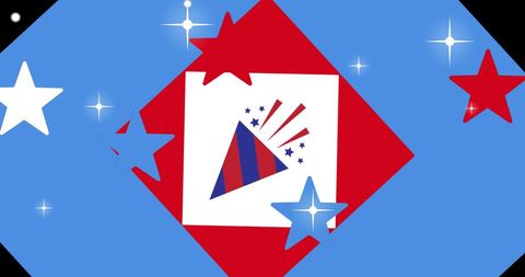 Vibrant Animation of Patriotic Stars in Motion