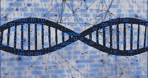 dna strand with binary code representing data processing - Download Free Stock Images Pikwizard.com