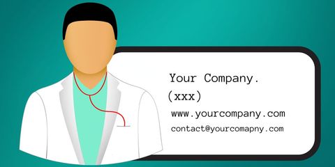 Doctor illustration with placeholder text for medical business