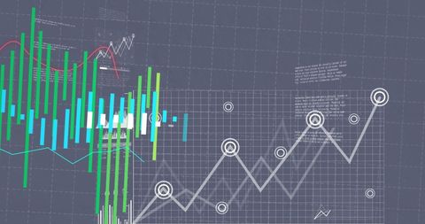 Financial Data Analysis with Bar and Line Graph Elements - Download Free Stock Images Pikwizard.com