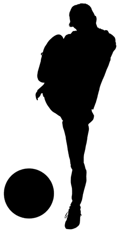 Silhouette of person performing action with transparent background