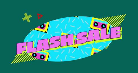 Vibrant Flash Sale Banner with Retro Design - Download Free Stock Images Pikwizard.com