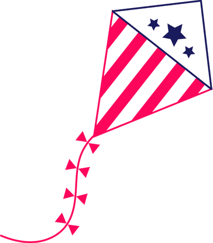 scarlet striped kite with star panel isolated on transparent background - Download Free Stock Videos Pikwizard.com