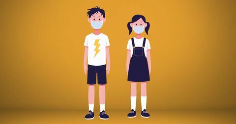 Kids Social Distancing with Masks Concept Design