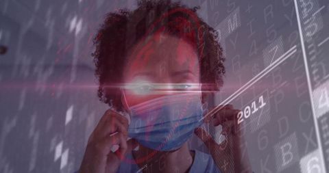 Healthcare Professional with Futuristic Digital Overlay