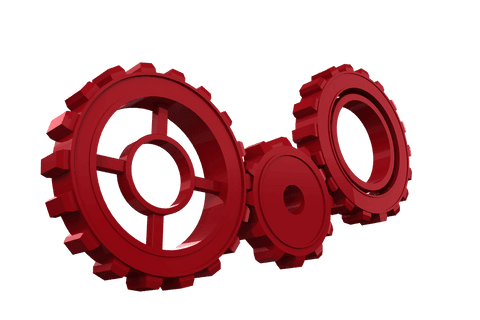 Red Cogs Illustration on Transparent Background for Industry Design - Download Free Stock Videos Pikwizard.com
