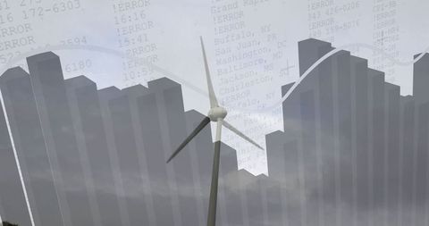 Wind turbine powers digital city with error logs