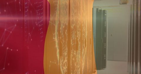 Guinea National Flag Superimposed on Server Room Technology