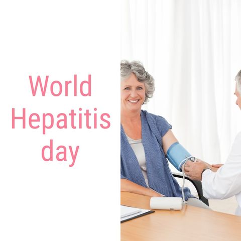 elderly woman receiving health check for world hepatitis day - Download Free Stock Templates Pikwizard.com