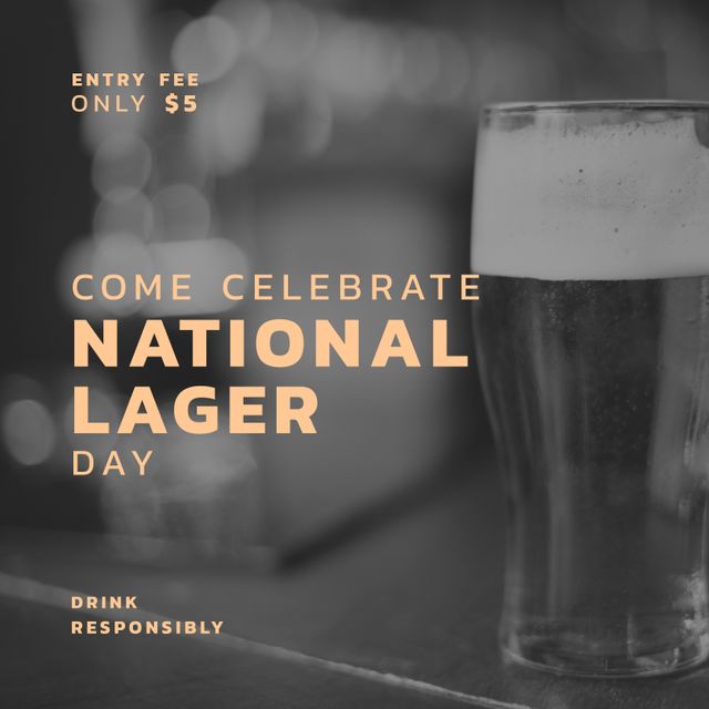 Celebrate National Lager Day with $5 Entry Fee - Download Free Stock Templates Pikwizard.com